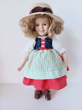 Vintage Shirley Temple As Heidi Porcelian Doll With Stand Collectible Toy Movie